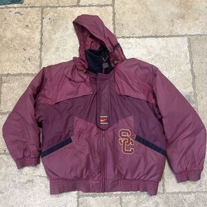 Vintage Nike Team Sports USC‎ Trojans Zip Up Athletic Hoodie Jacket Embroidered